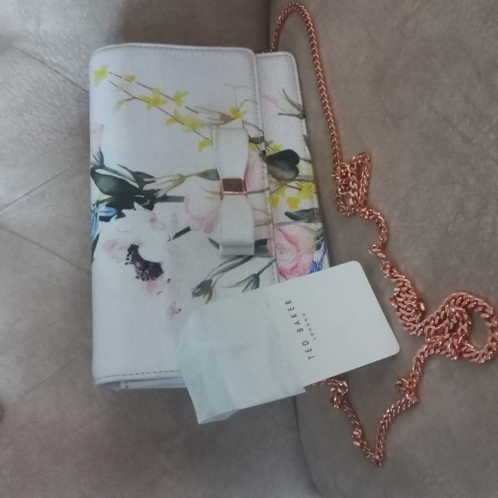 Ted Baker Multicolor Floral Clutch with Bow - Picture 3 of 4
